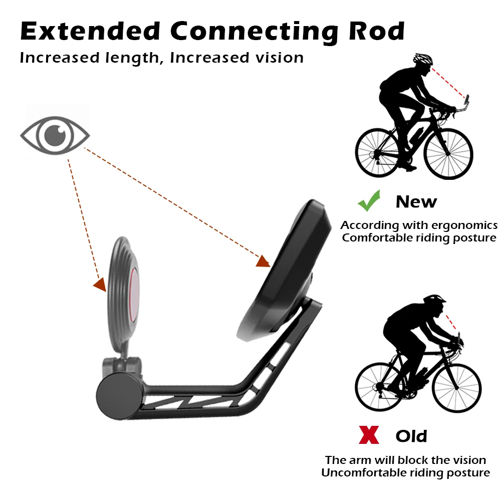 EasyDo 자전거 핸들 바 백미러 360 도 회전 조절 가능한 백미러 반사판 17-24.5MM 떨어짐 방지 MTB 사이클링 액세서리