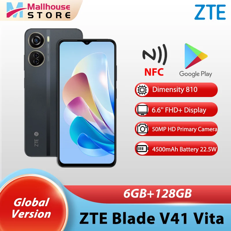 New ZTE Blade V41 Vita 5G Smartphone Global Version Dimensity 810 50MP 