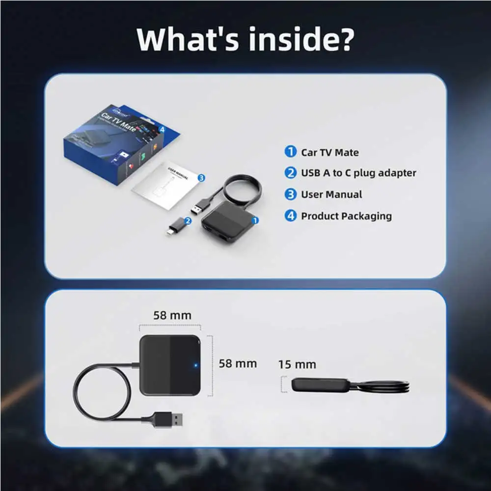 映像用ケーブル ottcast Car TV Mate PRO Car TV Mate Pro- HDMI Multimedia & Wireless CarPlay Adapter