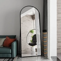 Зеркало в полный рост в форме дуги, изогнутое зеркало большое зеркало на ножке, для надевания на полу, настенное крепление 180х80см. — изображение 5