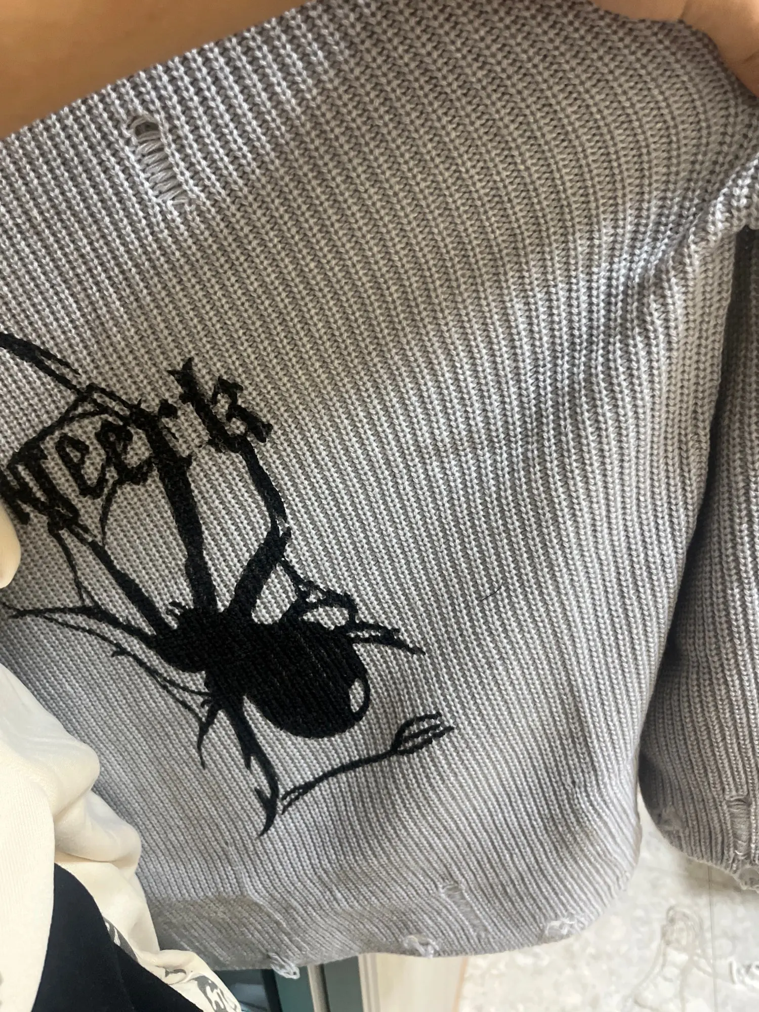 Milang girl Spider Print Harajuku Sweater photo review