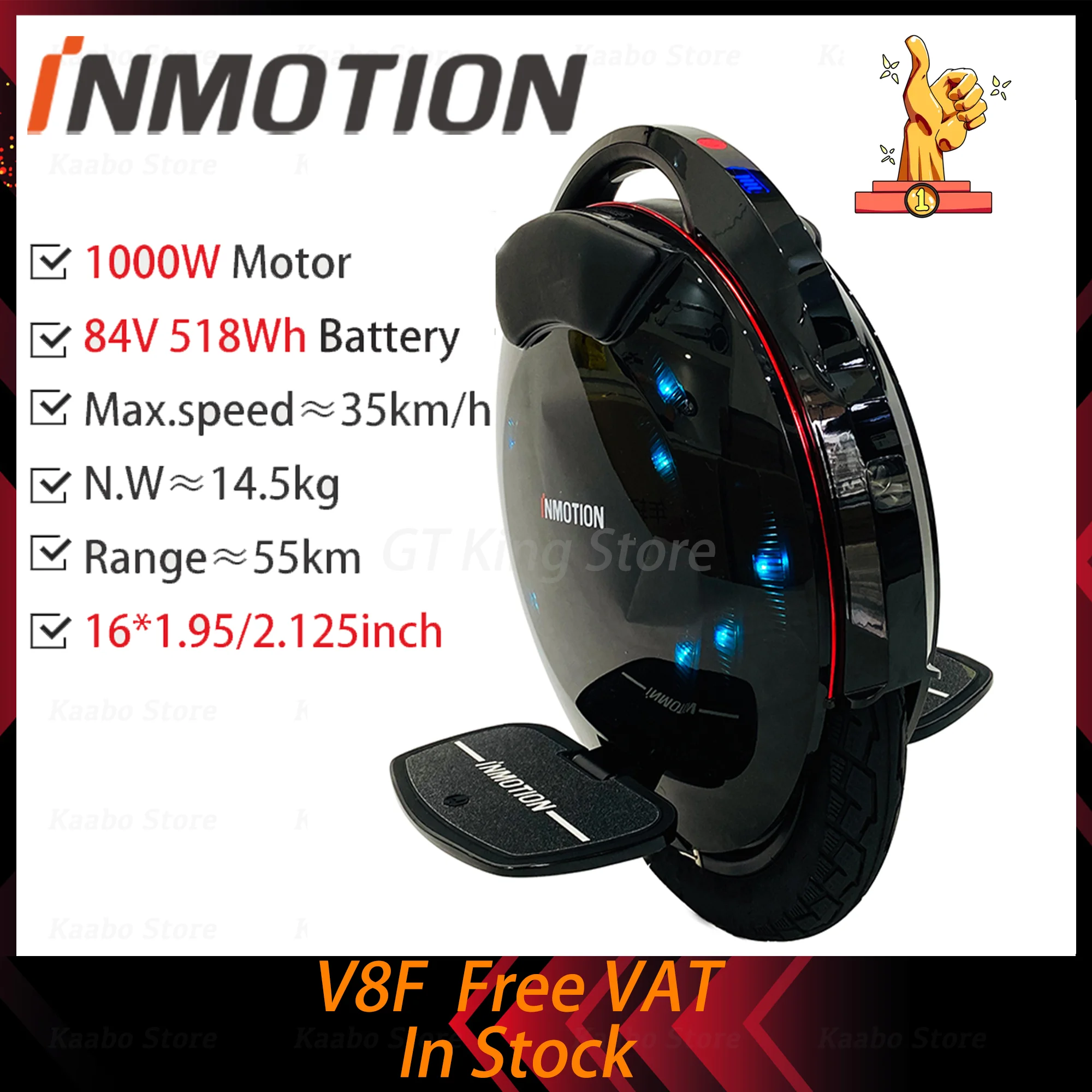 INMOTION V8F Electric Unicycle 84V 518W Wheel Self Balance Smart Wheel Monowheel Original EUC in Stock