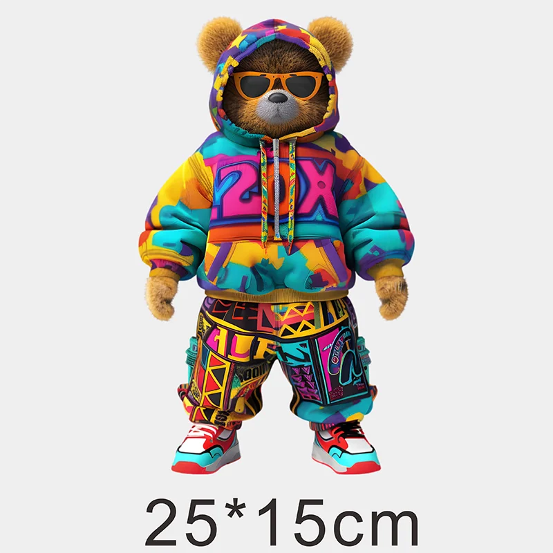 Graffiti Bears Stylish Waterproof Iron-On Patch