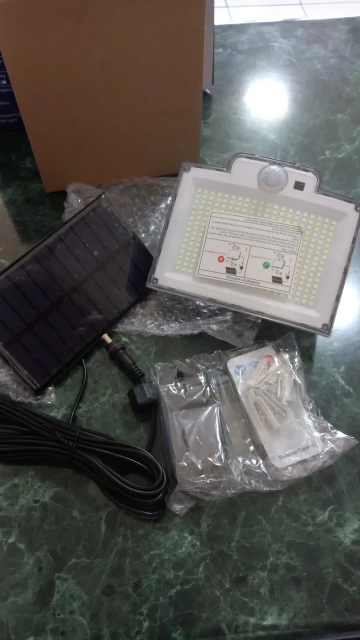 Solar Light Outdoor 328/348 LED Integrated Super Bright Motion Sensor Strong Power IP65 Waterproof 3 Working Modes Garden Wall photo review