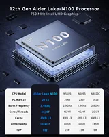GEEKOM Mini PC Mini Air12, Intel 12th Gen Alder Lake N100 (up to 3.4GHz), 16GB DDR5 RAM 512GB PCIe M.2 SSD, Home/Business 2