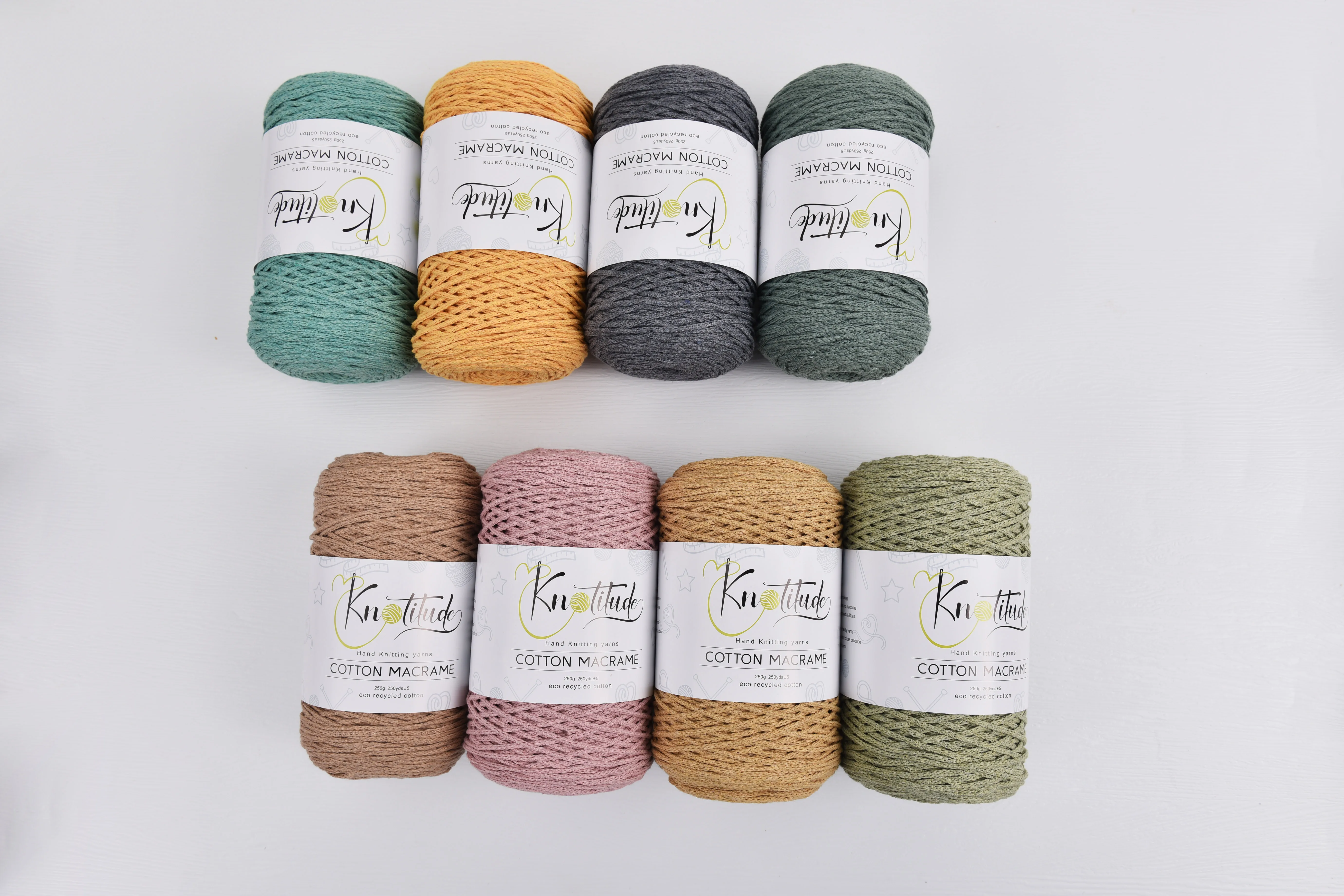 KNOTITUDE 2mm DIY Hand Knitting Recycled Cotton Cord Macrame Rope Crochet Yarn For Crochet & Knitting & Macrame 6