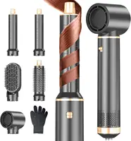 5 in 1 Hair Dryer Brush Hot Air Curling Brush Negative Ion Air Styler for All Hair Types Home and Travel