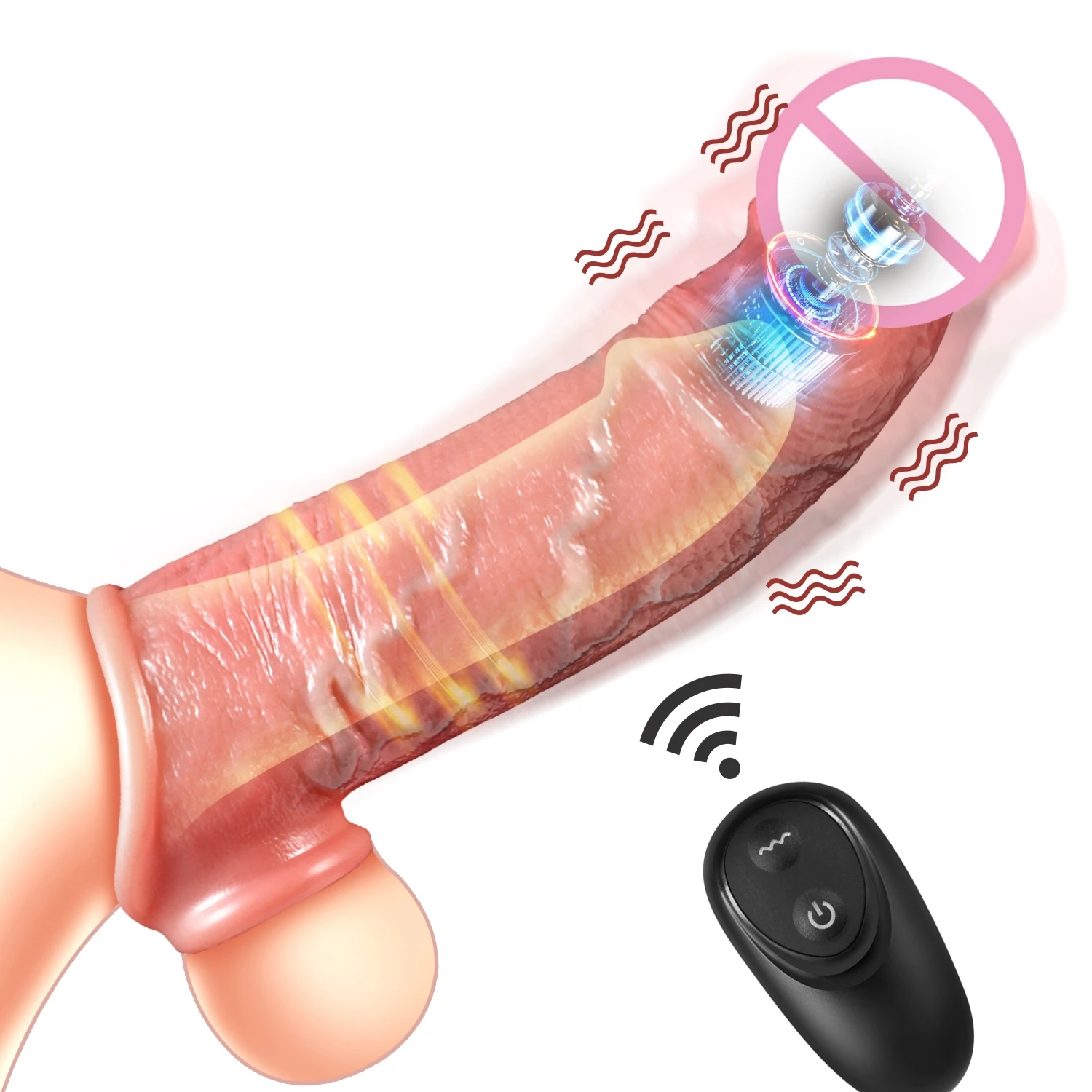Vibrator für Männer Penisvergrößerung Sleeve Cock Silikon Penis Ring Verlängerung Verbesserung Männer Kondom Sex Spielzeug Männliche Homosexuell Erotische Werkzeug 1