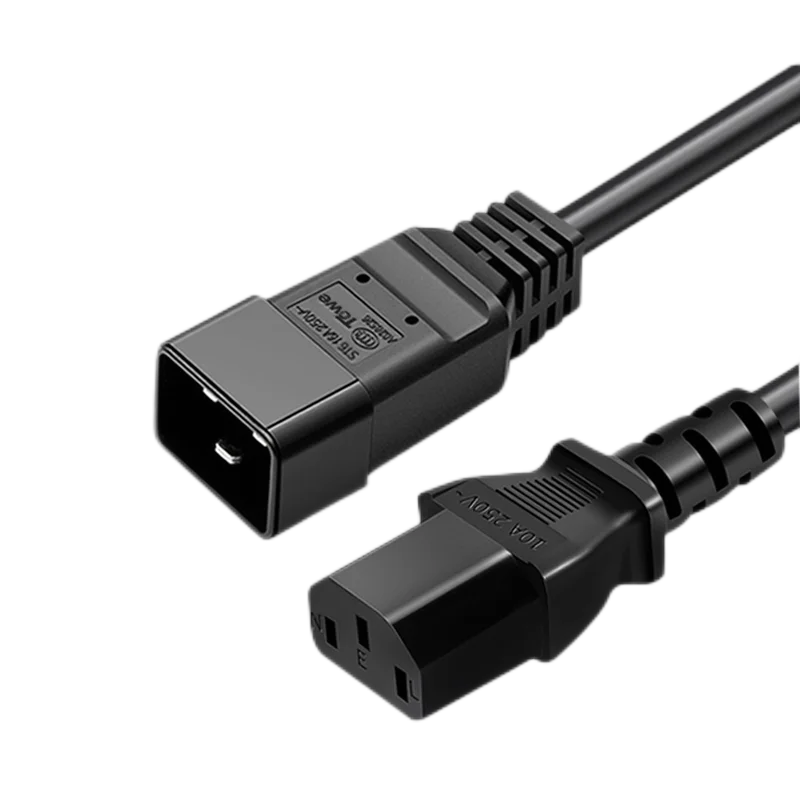 

PC PDU Computer Power Cord IEC C13 Connector Femal-IEC C20 Plug Male Adapter, 1M/1.8M/3M, 3ft, 6ft Black-16 Amp 250V Power Cable