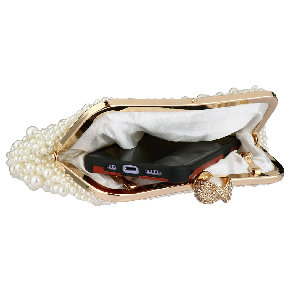 Evening Bags Pearl Beaded Clutch Purse Party Bridal Wedding Shoulder Handbags for Women women handbag