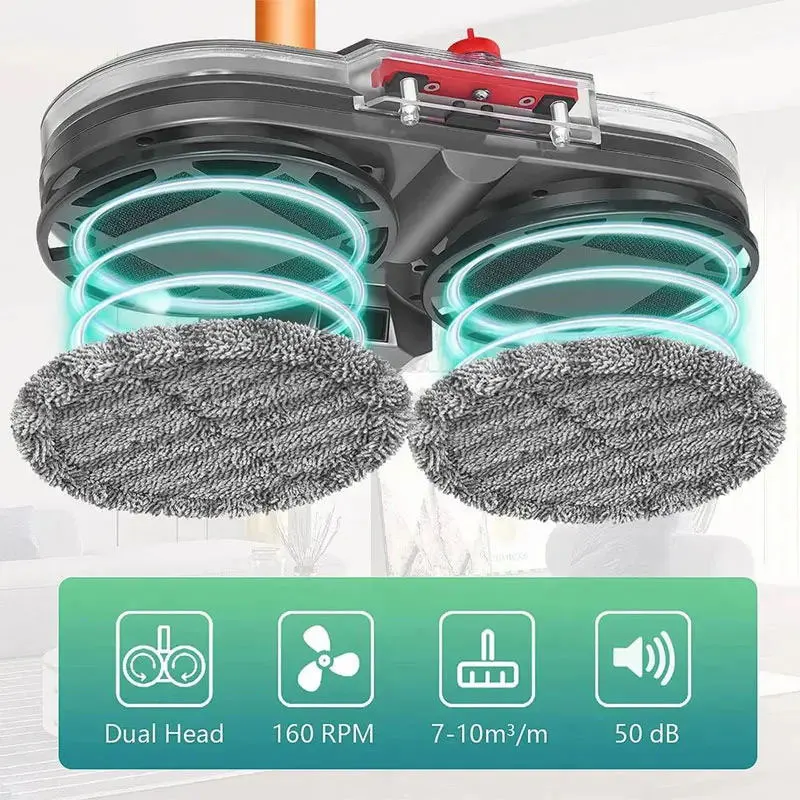 Electric Mop Head Brush with Water Tank and Detachable Cloth
