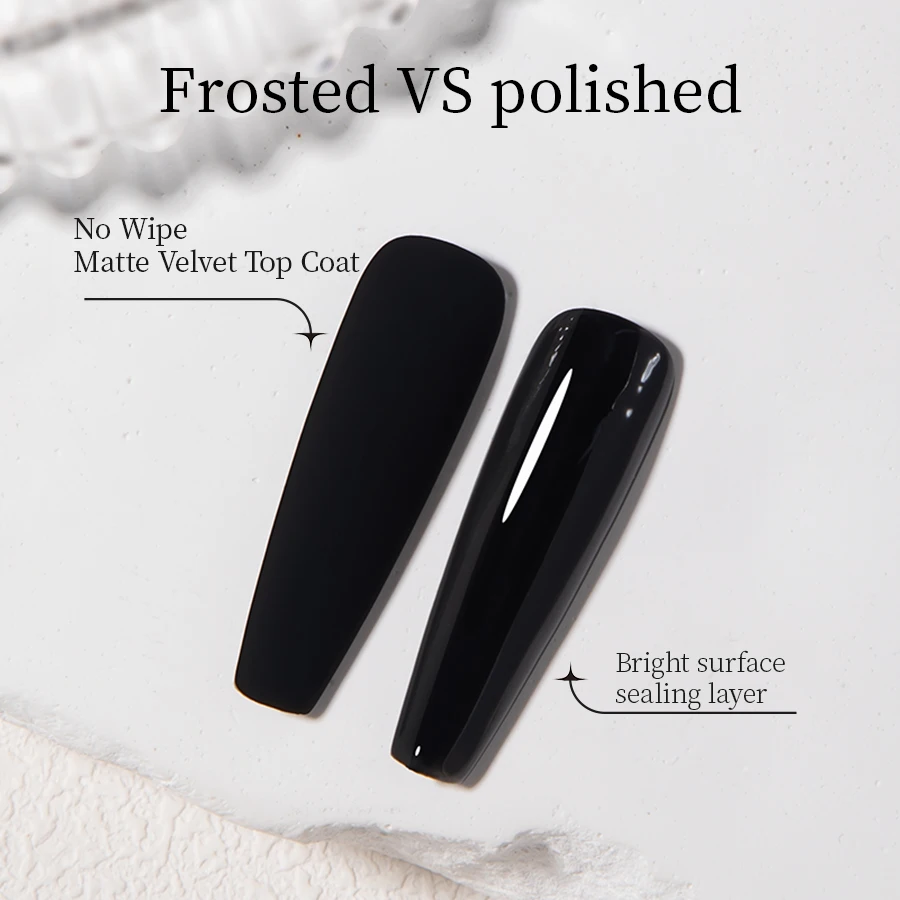 RS NAIL 12g Velvet Matte Top Coat Gel Nail Polish No Wipe Matt Velvet Gel Top Coat LED UV Semi-Permanent Nail Soak Off Varnish 4