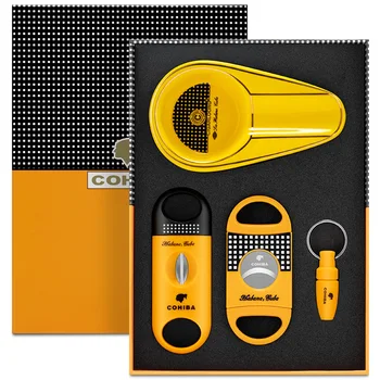 Cigar Cutter Cigar Set Pocket Ashtray V-Cut Sharp Cigar Scissors Guillotine Punch Knife Cuba Cigar Accessories