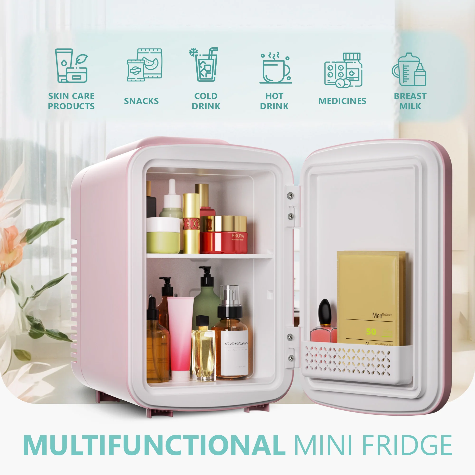 ICYGLEE Car Refrigerator 4L Mini Refrigerator Refrigeration and Heating Heating Storage Cold and Warm Insulation Box for Bedroom 3