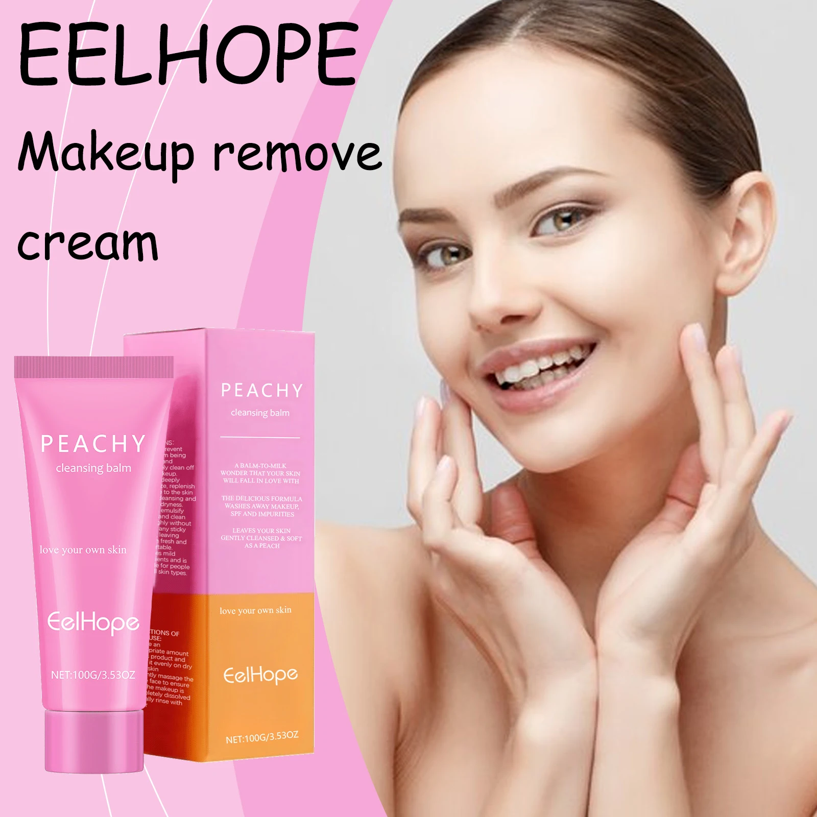 EELHOPE Peach Makeup Remove Cream Deeply Cleaning Dissolve Makeup Moisturizing No Tight Delay Aging Mild Makeup Remove Cream