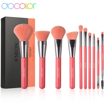 Docolor 10-Piece Makeup Brush Set – Face & Eye Beauty Tools 1