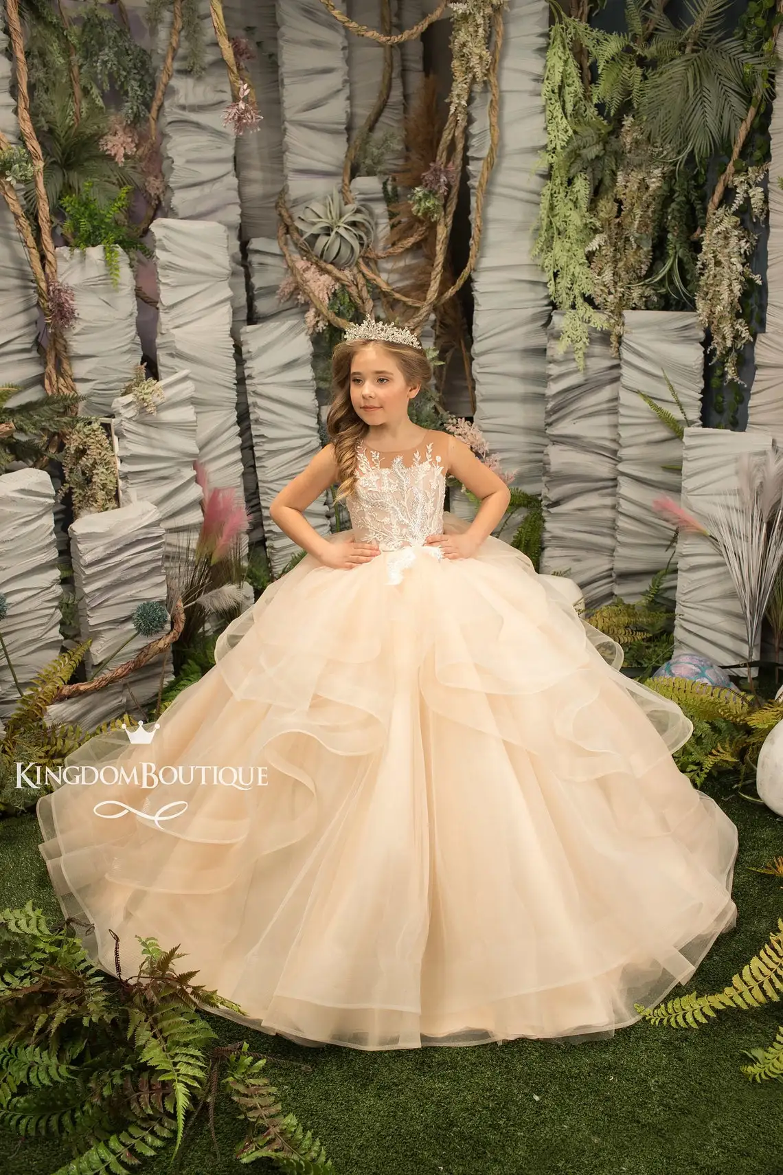 靴付き 子ども用ドレス+ボレロ120cm アーヴェヴェ 美品 Vintage 2023 Flower Girl Dresses For Weddings Lace Appliqued