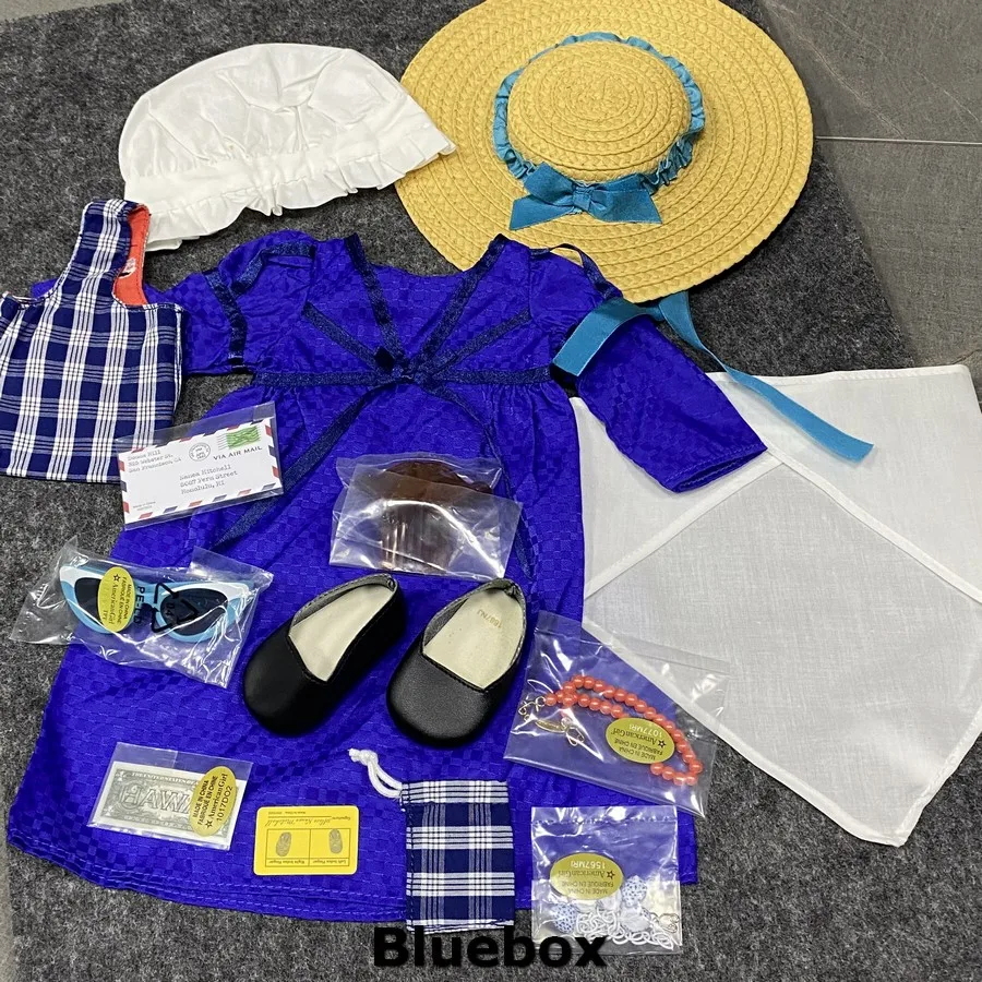 Doll Accessories American 18'' Girl Doll Felicity Joss Outfit Wig Dress Straw Hat Purse Camp Kitchen Food Walkerman Bracelet Accessory Toy Doll Accessories Toys