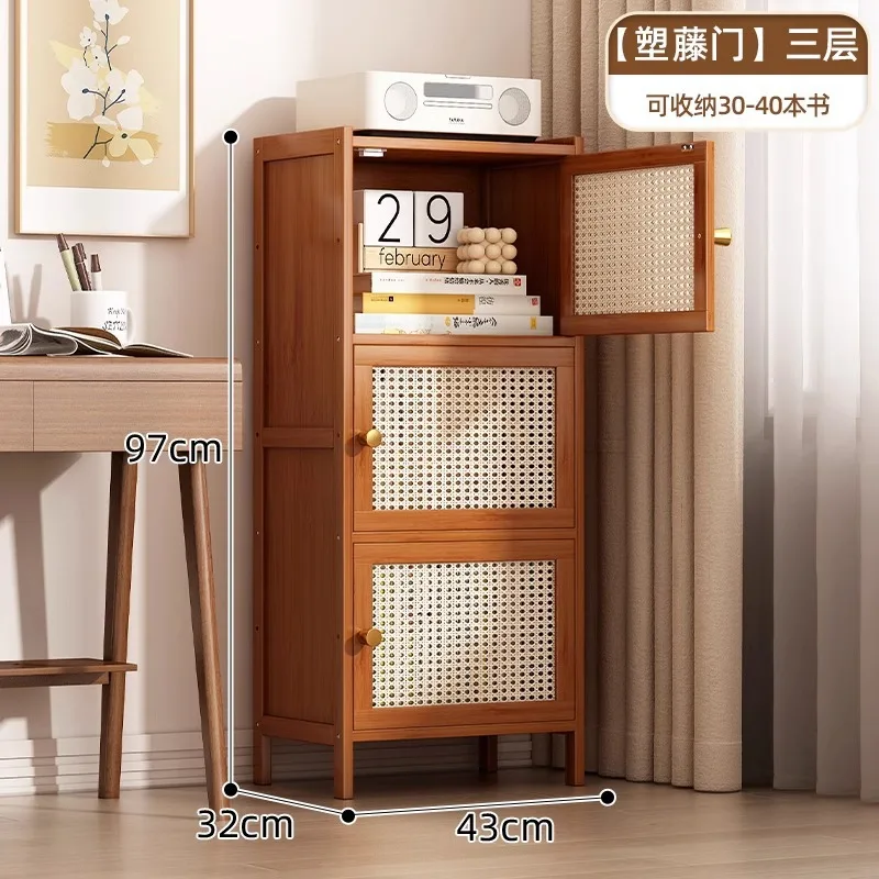 Bamboo Bookshelf with Acrylic or Opaque Doors &ndash; Multi-Tier Bookcase for Home and Office Storage Shelves for Books Decor and More