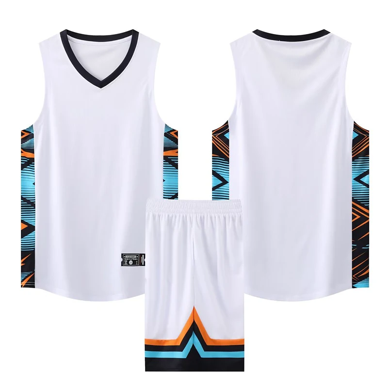 Youth Men Kids Basketball Jersey Big Size Quick-dry Breathable Training Set Vest And Shorts Name Number Sponsor
