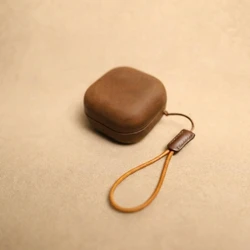 Vintage Genuine Crazy Horse Leather Earbuds Case - Shockproof and Dirt - Resistant Cover (Galaxy Buds4)