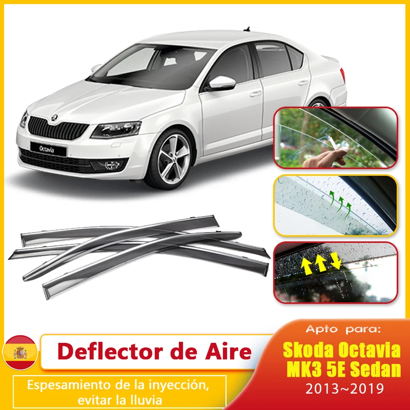 PROTECTOR DE ANTILLUVIA Y HUMO PARA VENTANILLA DE AUTO CON RIBETE NEGRO