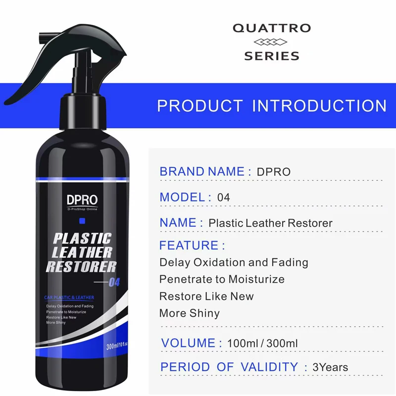 Dpro Car Plastic Restore Leather Polish Black Plastic Renewer Trim Wax Nano Spray Renovator Waterproof Coat Car Detailing VM-04 car coating spray car coating agent