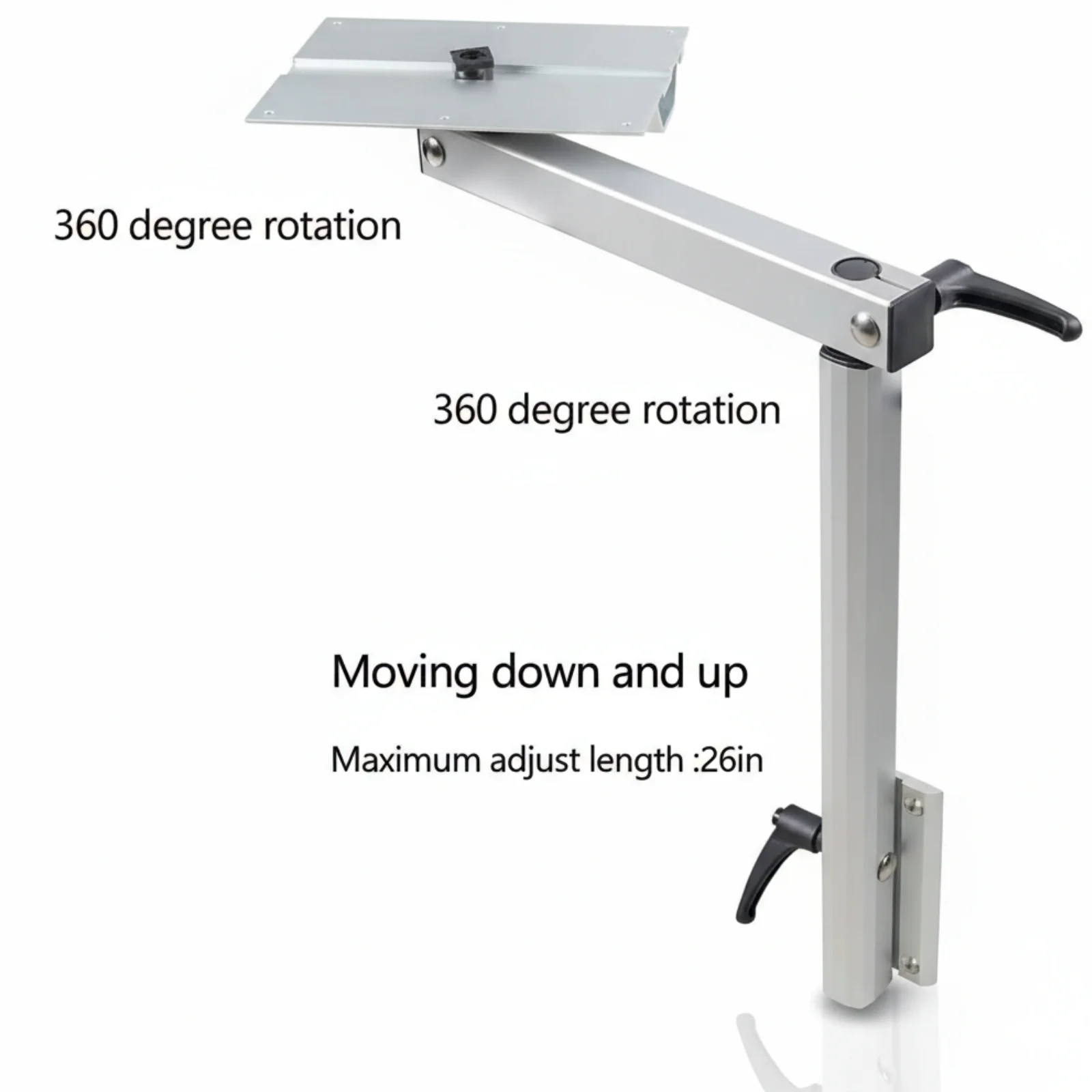 Verstellbares RV-Tischbein mit 360-Grad-Rotation. Abnehmbarer Aluminium-Esstischständer für Wohnwagen, Wohnmobile und Bootszubehör – Detail 7