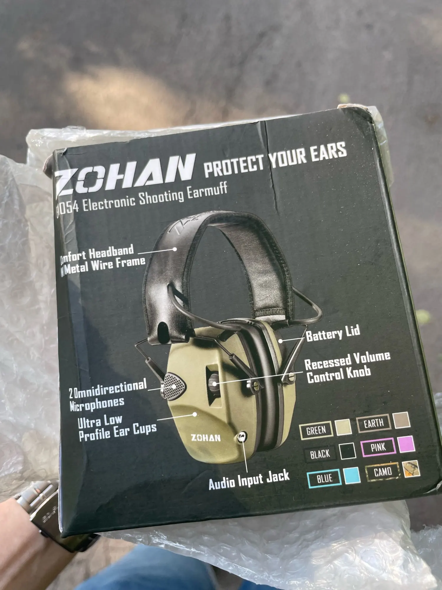 ZOHAN Electronic Shooting Ear Protection Sound Amplification Anti-noise Earmuffs Professional Hunting Ear Defender Outdoor Sport