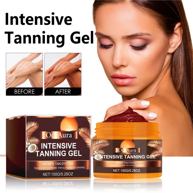 Oceaura 150 g Intensiv-Bräunungsgel für den Sommer, Strand, feuchtigkeitsspendender Sonnenbronzer, summloser Bräunungslotion, nicht reizend, Hautbräunungslotion