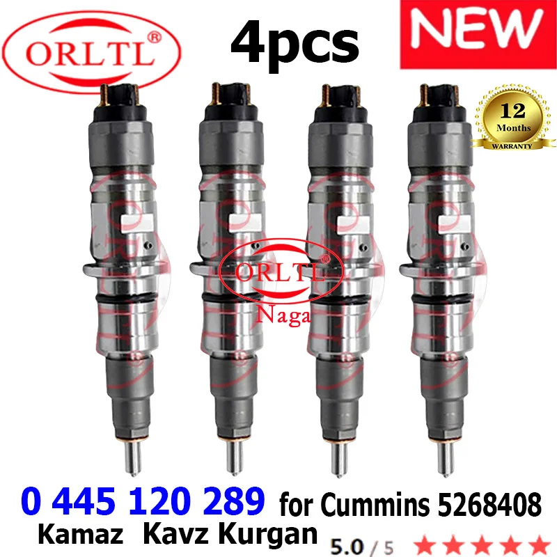 

4PCS NEW 0445120289 5268408 Genuine Fuel Injector 0 445 120 289 for Cummins DCEC Kamaz Kavz Kurgan Paz Pavlovo