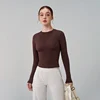 TRY TO BN Sports Long Sleeve Gym Tops Woman O-Neck T-Shirts Fitness Sportswear Breathable Workout Running Training Yoga Clothing