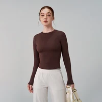 TRY TO BN Sports Long Sleeve Gym Tops Woman O-Neck T-Shirts Fitness Sportswear Breathable Workout Running Training Yoga Clothing