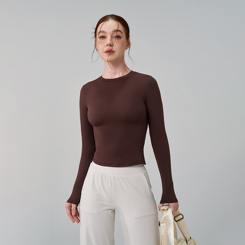  TRY TO BN Sports Long Sleeve Gym Tops Woman O-Neck T-Shirts Fitness Sportswear Breathable Workout Running Training Yoga Clothing 