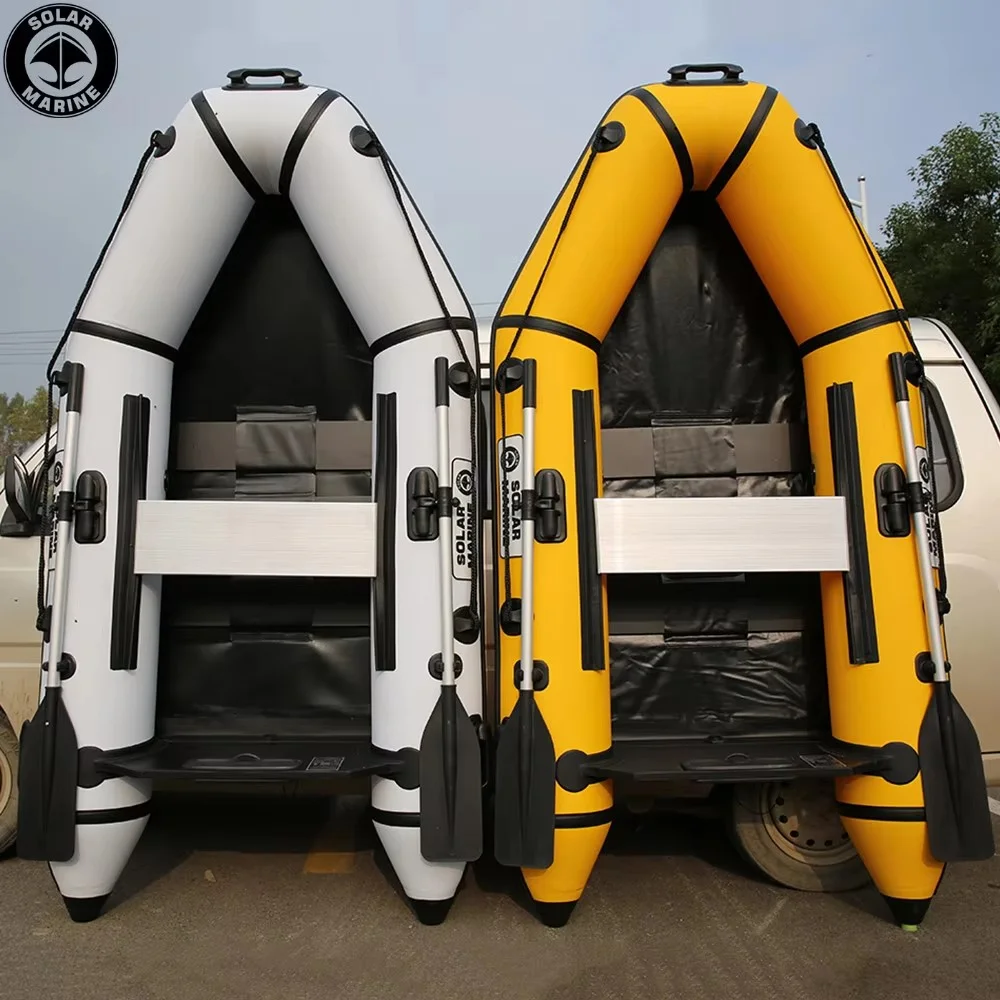 Solar Marine 3 Person 2.3M 0.9 MM PVC Inflatable Boat Kayak Canoe with Accessories For Fishing Or Water Sports