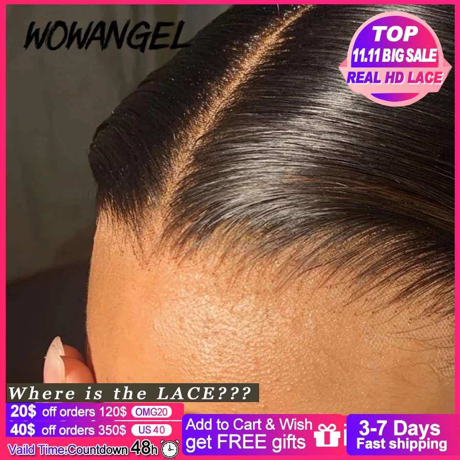 250% 13x6 Hd Lace Frontal Wig Straight Hd Transparent Lace Front Human Hair  Wigs Melt Skins For Black Women Bleached Knots - Lace Wigs - AliExpress