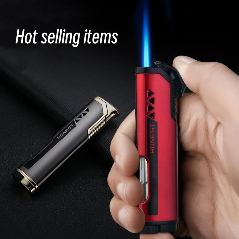 

Honest New Personalized Windproof Direct Charge Lighter Outdoor Metal High Fire Mini Portable Inflatable Lighter Men's Gift