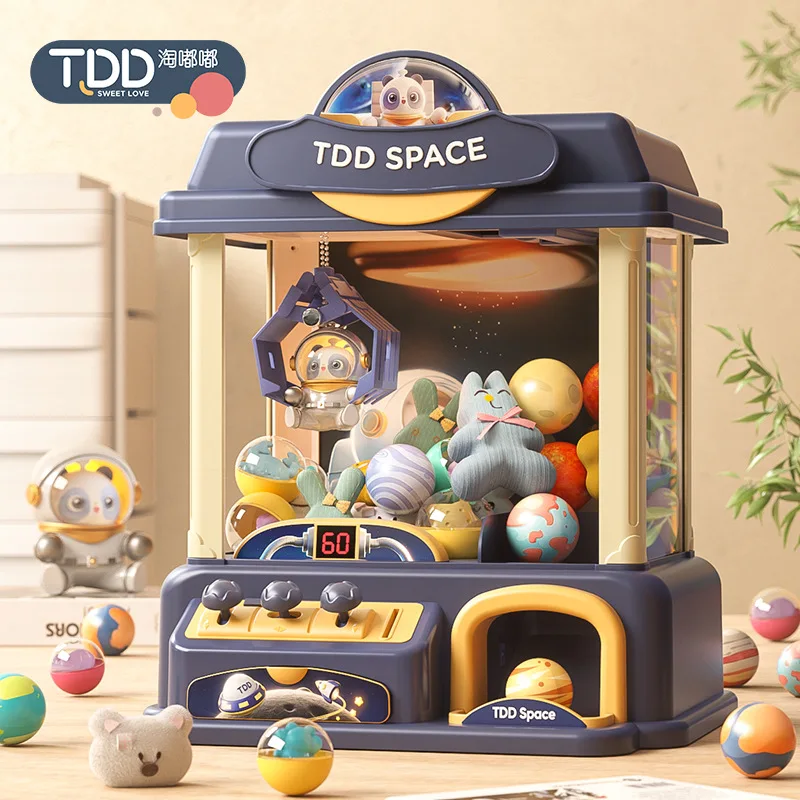 

DIY Doll Machine Rechargeable Kids Coin Operated Play Game Mini Claw Catch Toy with Lights Sounds Children Xmas Birthday Gifts