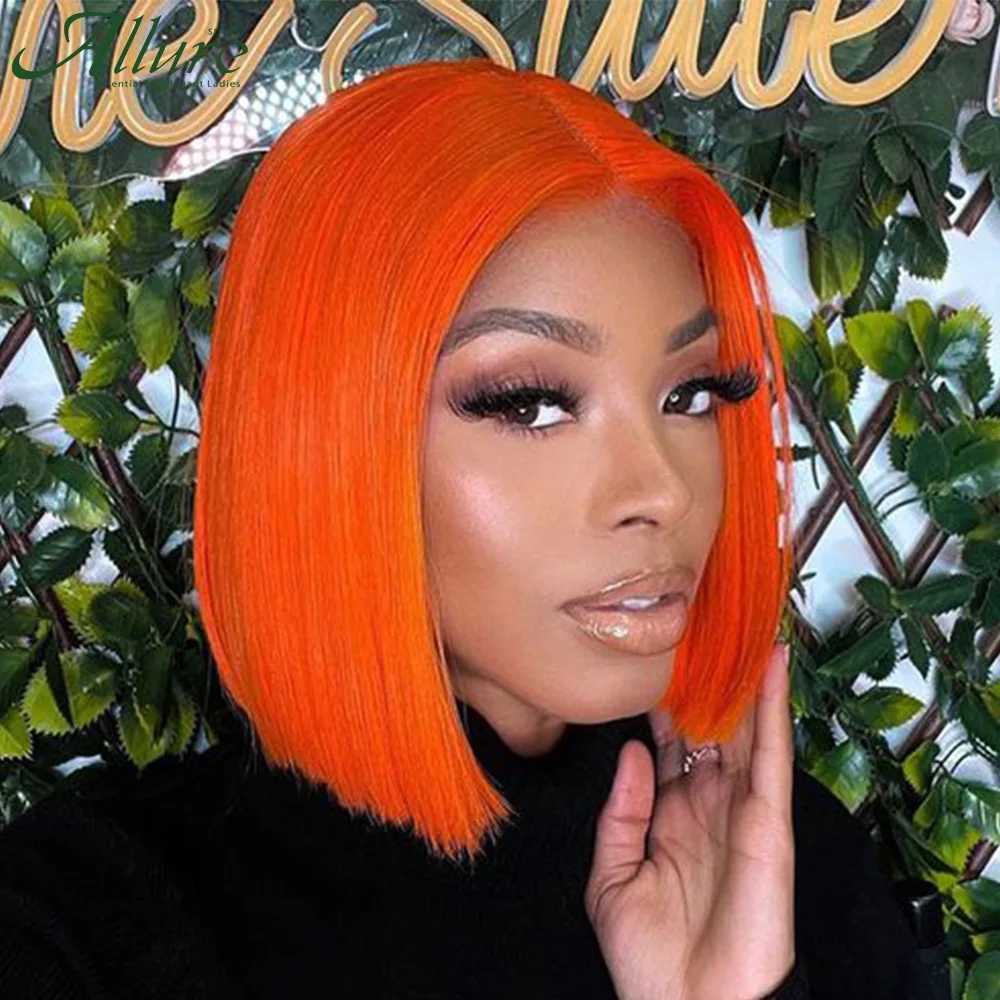 

Orange Bob Human Hair Lace Wigs Women Straight Bob T Part Lace Front Wig 99J Highlights Brown Brazilian Bob Lace Wigs Allure