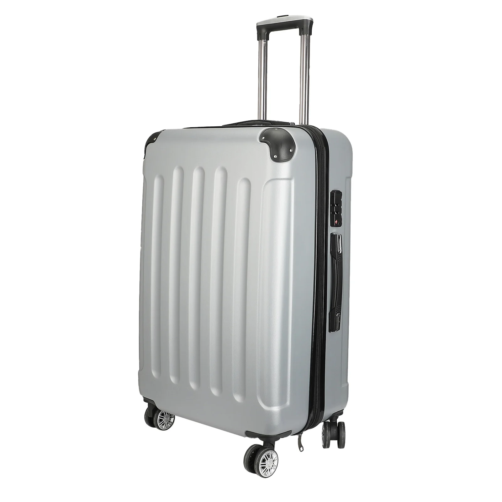 Roshanda 3-teiliges Kofferset, 20" 24" 28" ABS-Hartschalen-Reisegepäckset, 4 Räder,Reißverschluss,Teleskop-Zugstange,M-L-XL-Set – Detail 12