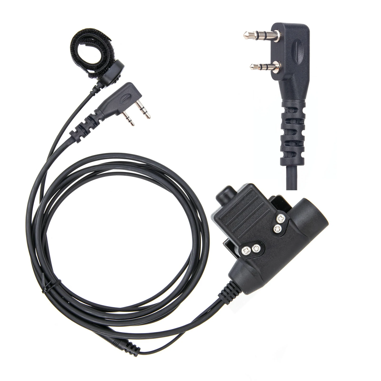 Finger Microphone PTT and U94 High Strength Adapter Suitable for TYT HYT KENWOOD BAOFENG Pro-Talk Radio Walkie Talkie