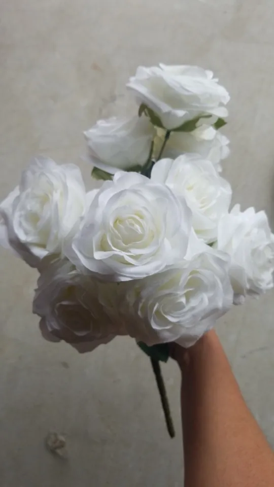 9Head Artificial Pink Rose Bouquet Flower Wedding Bridal Photography Props Home Garden Decoration Simulation Silk Rose Bouquet photo review