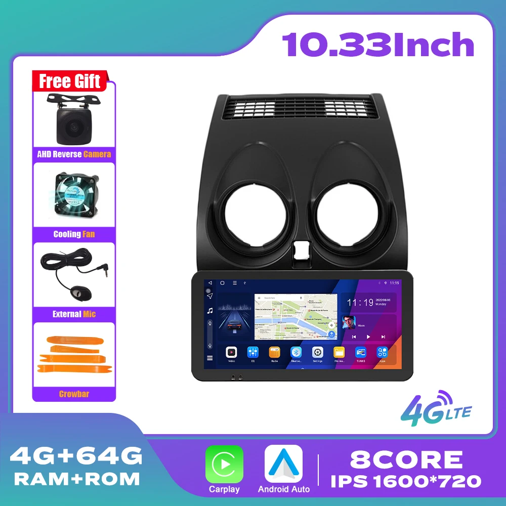 Pour Renault Nissan Qashqai J10 2006-2013 Android autoradio stéréo 2din