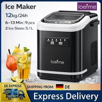 LOEFME Machine à Glaçons Portable 12kg/24h 9 Glaçons en 6-13 Min Écran LED avec Taille de Glaçons Réglable Réservoir d’Eau 1,4L pour Maison 1