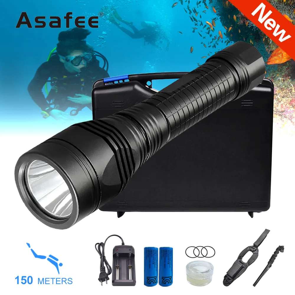 

XHP70.2 Professional Torch LED Underwater 150M Torch 2500LM Waterproof IPX8 Rechargeable Diving Light 26650 Battery