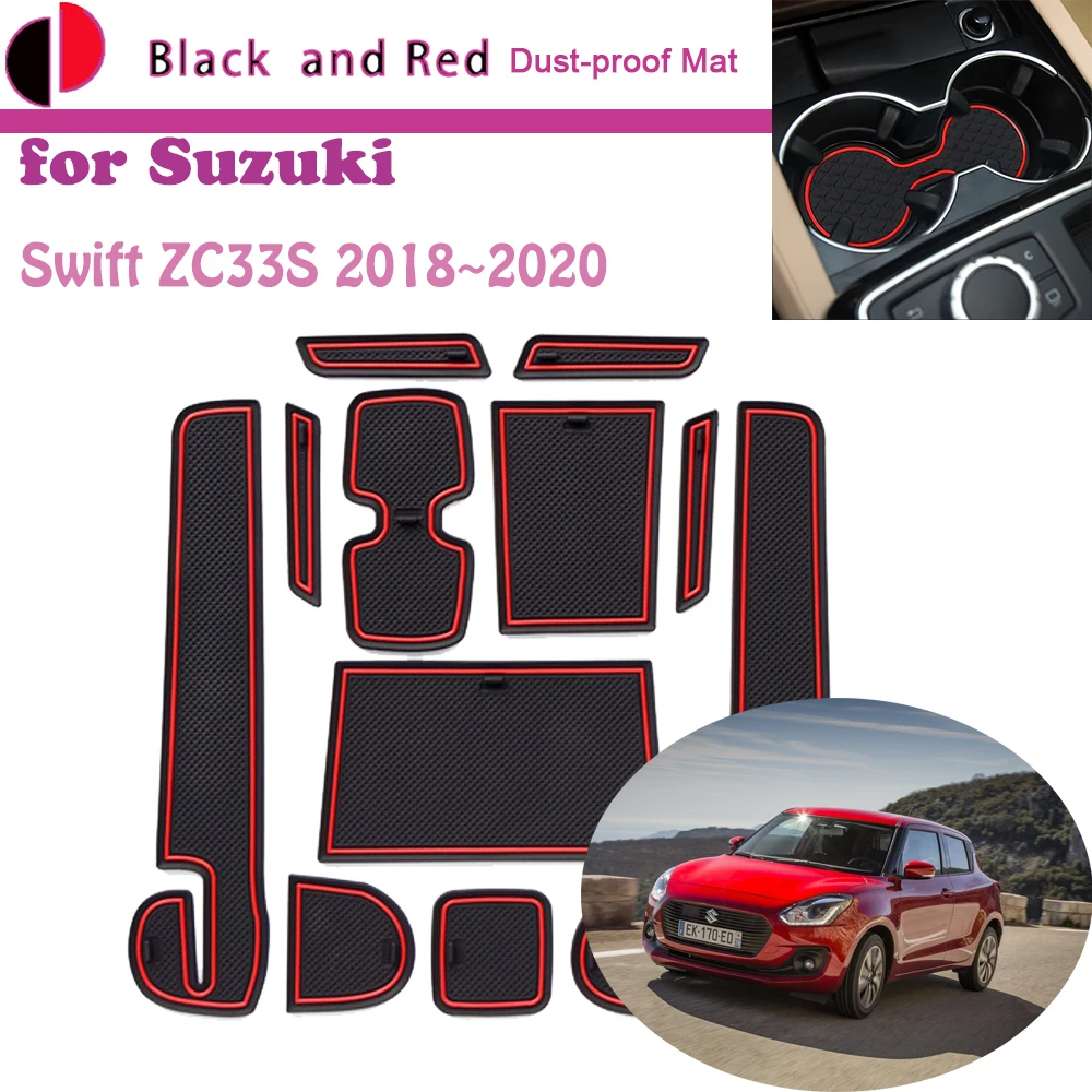 Gummi Tür Nut Matte für Suzuki Swift ZC33S 2018 2019 2020 Kissen Tor  Lagerung Slot Bahn Staub-proof Auto innere Aufkleber Teppich - AliExpress