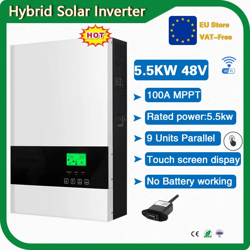 5500W 48V Hybrid Off Grid Solar power Inverter with100A MPPT Solar ...