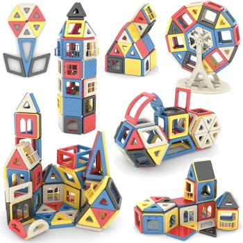 153Piece Magnetic Tiles Toys for 3 4 5 Year Old Girls Boys Castle Magnet Toy Building Block for Kids 1