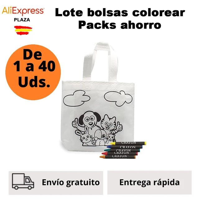 Lote Bolsas Colorear, Dibujos Infantiles, Con 5 Ceras Cada Bolsa. Bolsas  Colorear .regalos Infantiles Cumpleaños, Guarderías Y Colegios Detalles  Para Invitados A Cumpleaños Infantiles Y Regalos De Fiestas Con Niños -  Recuerdos