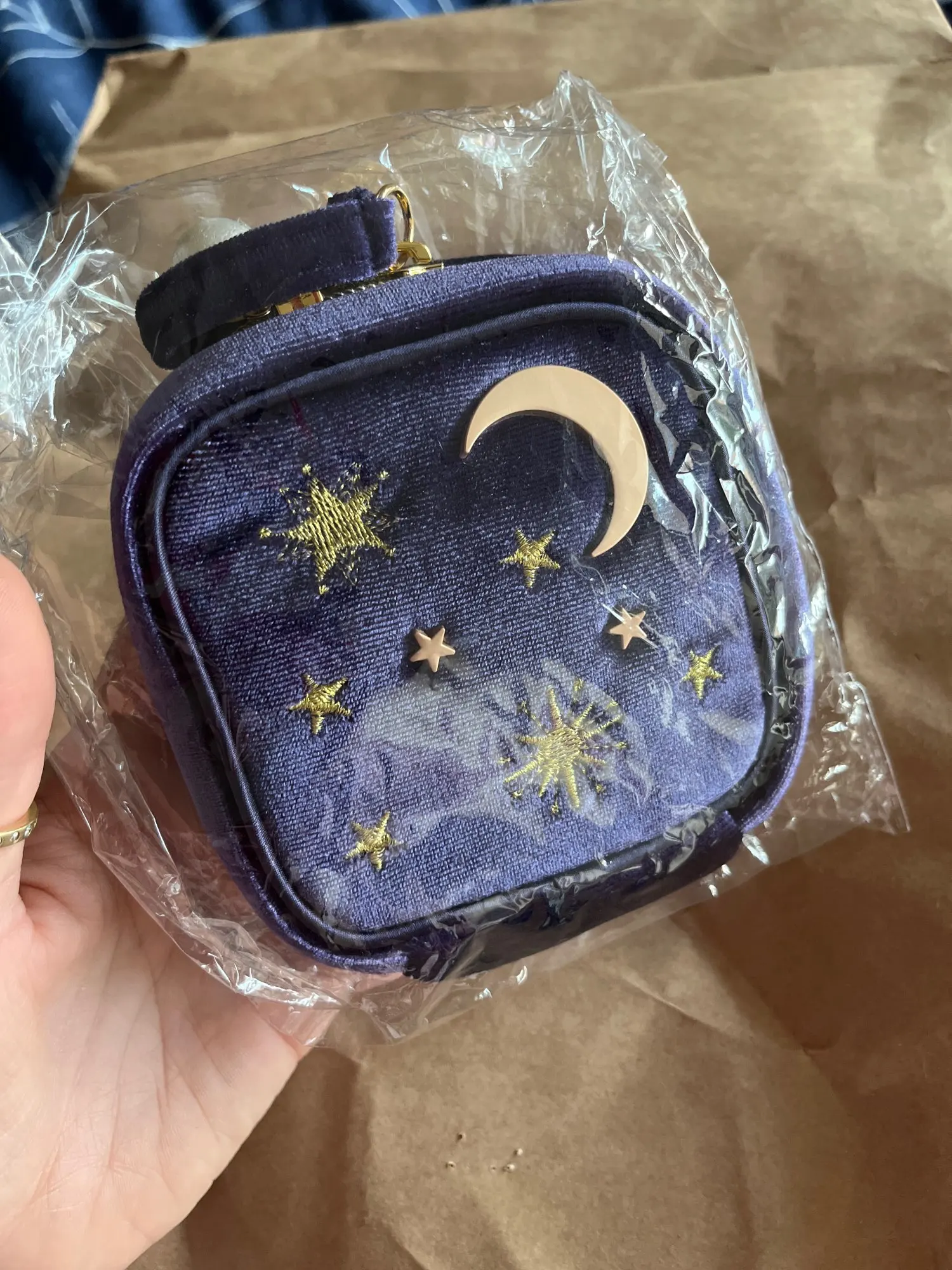 Japanese style velvet cosmetic bag large capacity portable lipstick cosmetic storage jewelry navy velvet tassel cosmetic bag